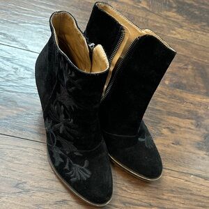 Lucky Brand Black Suede Ankle Booties